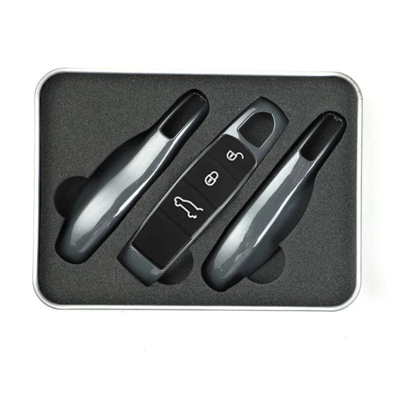 Car Smart Remote Key Case Fob Covers Set Shell for Porsche Panamera Spyder Carrera Macan Boxster Cayman Cayenne 911 970 981 991