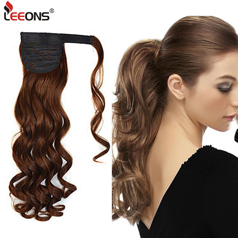 Long Wavy Ponytail Hairpiece Wrap On Clip Hair Extension High Temperature Synthetic Fiber Ponytail Fake Hair