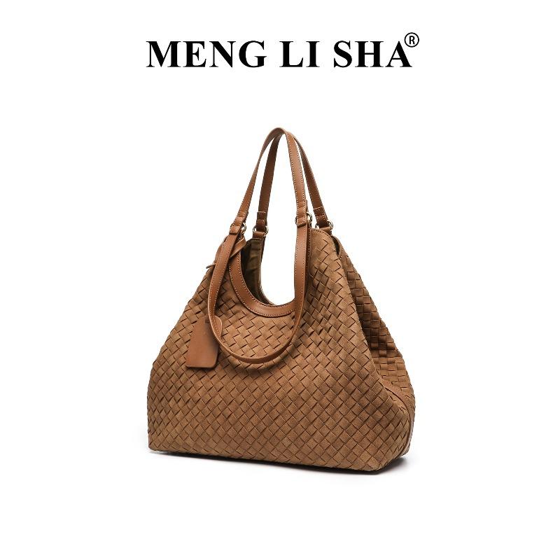 Retro new high-end suede woven bag simple portable mother and child tote bag women's versatile shoulder bag