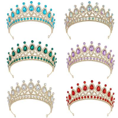 European & American Bride Rhinestone Crown Headband - Baroque Wedding & Evening Hair Accessory