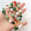 Women's Multi-Color Natural Jade Pumpkin Bead Bracelet