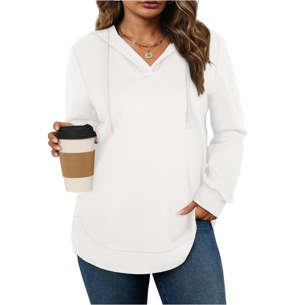 Hanorac de damă casual la modă, culoare uni, cu mânecă lungă