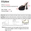 Fashion Eilyken 2025 New Women Slippers Slides Summer Design Fashion Peep Toe Square Heels 13cm Gladiator Sandals Shoes