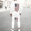 Men Torn Ripped Effect American Flag Star Print Long Sleeve Sweatshirt And Jogger Pants Two Piece Outfit