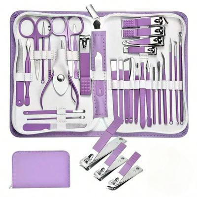 30pcs Nail Clipper Kit Manicure Set Stainless Steel Professional Pedicure Kit For Nail Care Tools Fingernails & Toenails Trimmer For Home