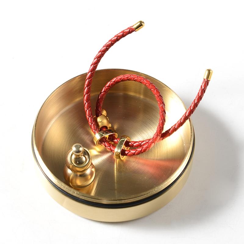 Waterproof Round Brass Box Metal Jewelry Sealed Container Dustproof Storage Box