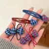 1Pcs Vintage Plaid Heart Hair Accessories Set Cute Bow Decor  Women Girls Daily Casual Party Hair Decoration Fashion Hair Clips