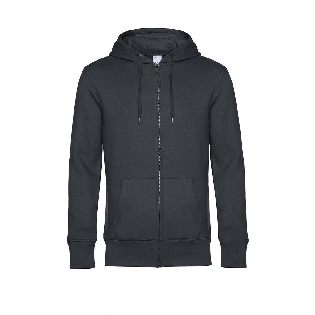 B&C Mens King Zipped Hooded Sweat