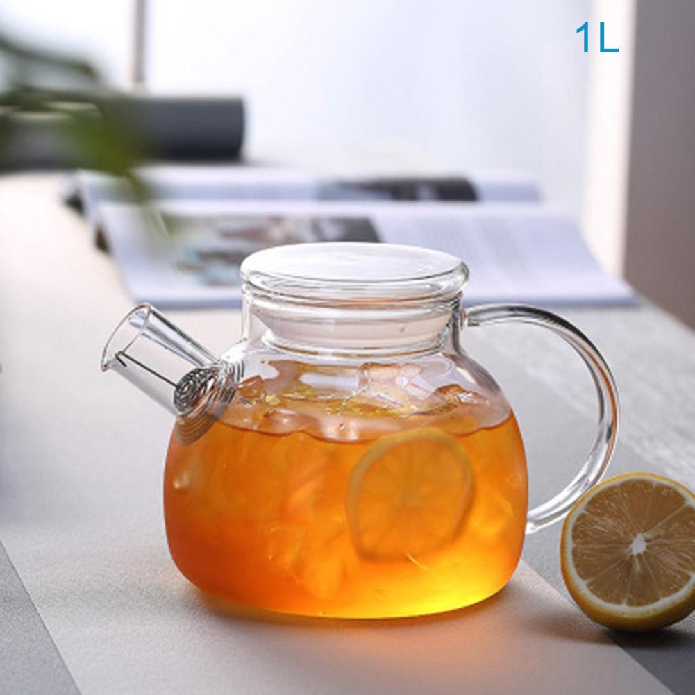 Large-capacity Transparent Glass Kettle Tea Water Jug Coffee Lemonade Pitcher Heat-resistant Explosion-proof Heatable Carafe