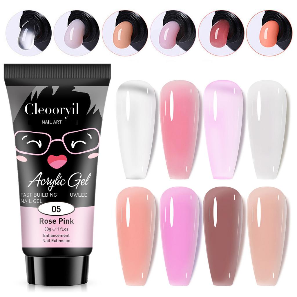 Colla per Estensione Nail Art UV Solida Senza Vassoio di Carta Estensione Rapida Modello di Cristallo Colla per Fototerapia Unghie Colla di Cristallo 15ml