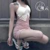 Sexy Underwear New Low-neck Lace Splicing Suspender Skirt Sexy Pure Desire Style Hip Skirt Can Be Worn Outside