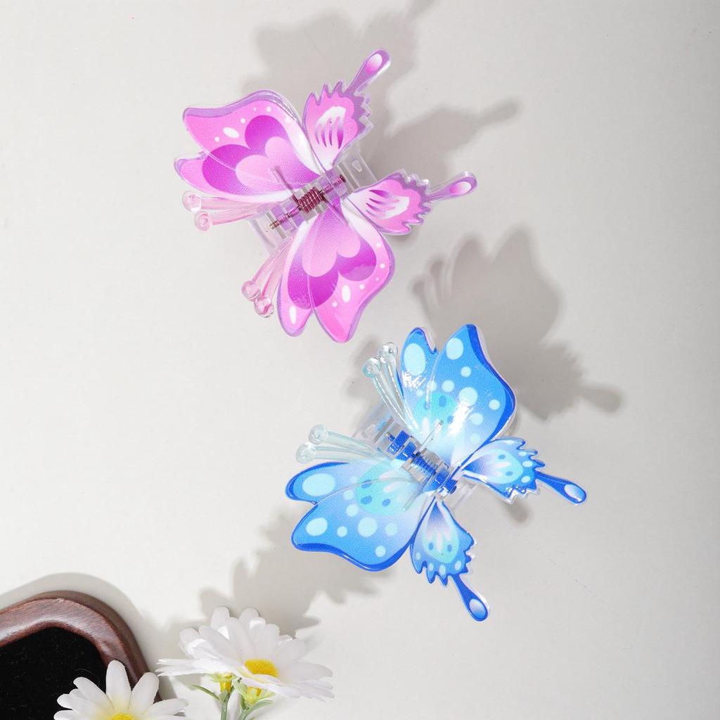 2025 Mori Style Colorful Butterfly Hair Clip for Women's Updo - High-End Claw Accessory