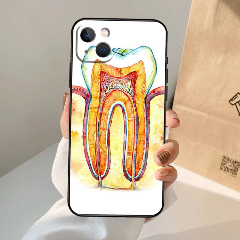 dentist tooth pattern Phone Case For iPhone 17 Air 16 15 14 11 12 13 Pro Max 12 13 mini 15 16 Plus 16e Cover Coque