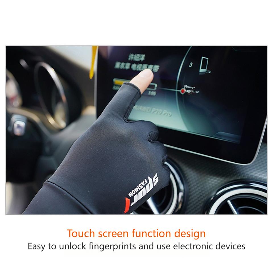 Breathable Ice Silk Gloves Half Finger Anti-UV Sun Protection Cycling Running Fishing Driving Sports Quick Dry Thin Glove
