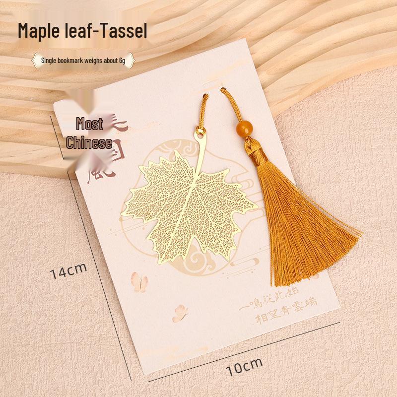 Exquisite Hollow Metal Bookmark with Pendant – Brass Creative Gift for Students