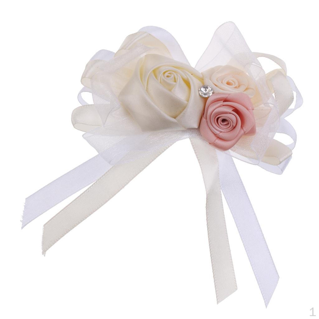 Rhinestone Flower Boutonniere Brooch Bridal Corsage