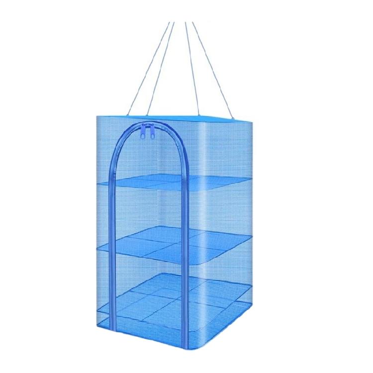 4 Layers Folding Fish Drying Net Home Drying Vegetable Net Folding Dry Rack Hanging Basket for Flowers Buds Plant