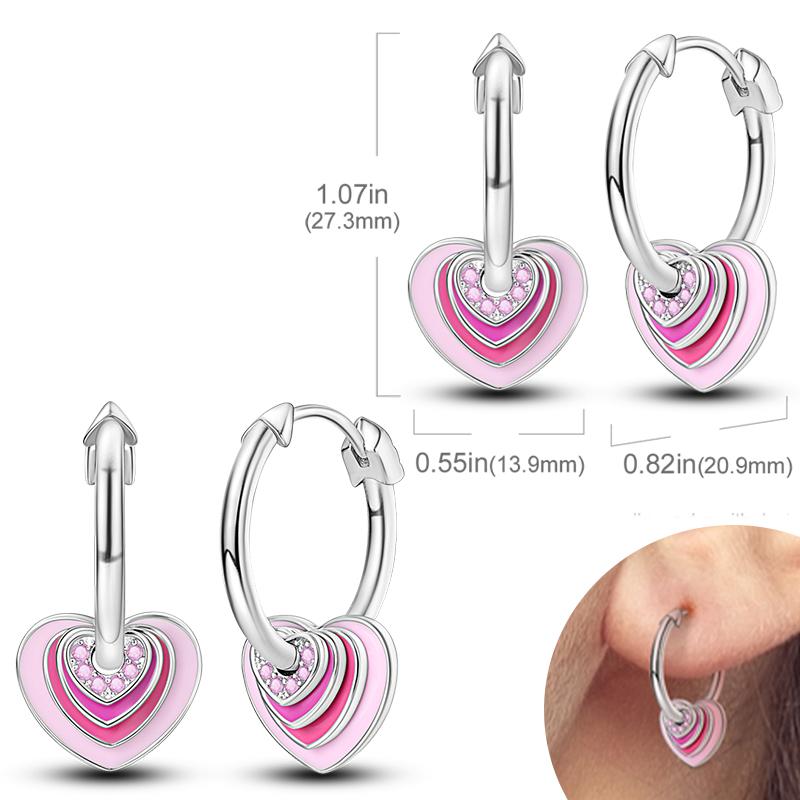 New Women Earrings Original 925 Silver Hoop Earrings Engagement Wedding Birthday Drop Earring Women Jewelry Gifts