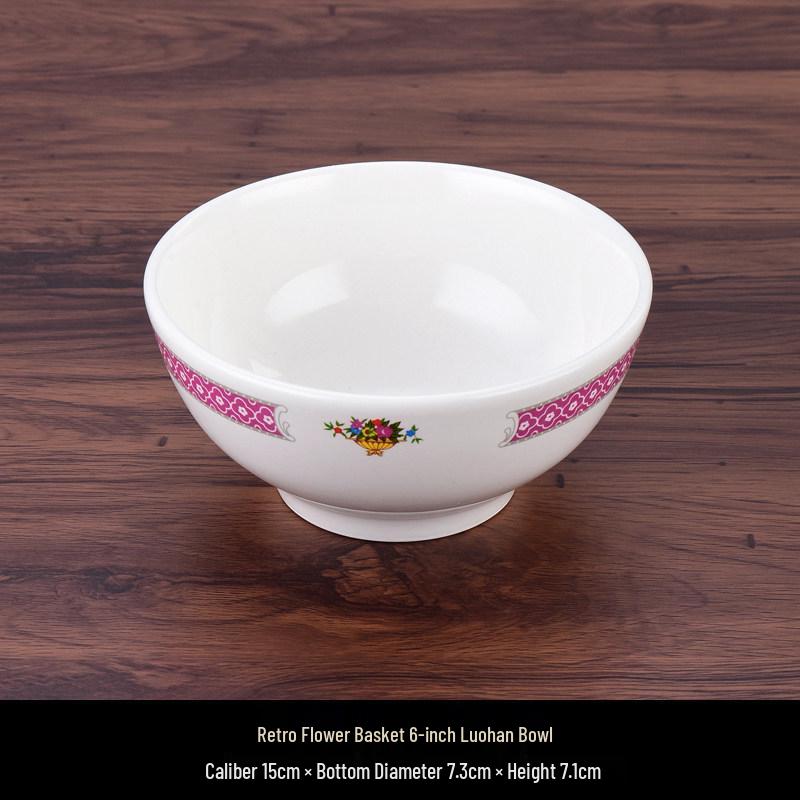 Hong Kong Style Vintage Ceramic Tableware: Fish Plate, Kway Teow Dish, Noodle Soup Bowl, Rice Bowl.