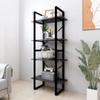 Day and Night - Day and Night 4-tier Shelving Unit Gray Plywood 60x30x140 Cm