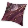 Federe per Cuscini Agata Geode Borgogna Marrone Divano Soggiorno Texture Marmo Quadrato Cuscino Decorativo 40X40Cm