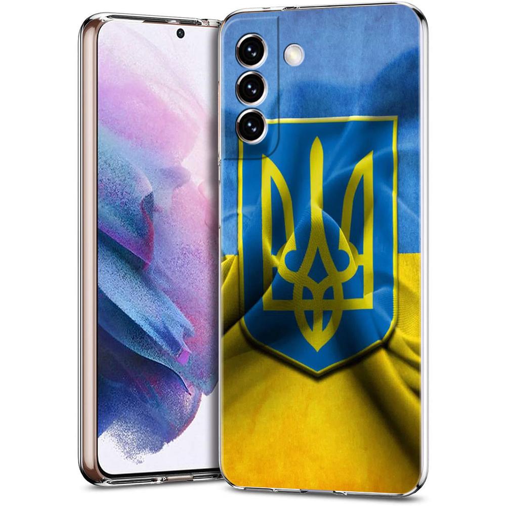 U-Ukraine Flag Phone Case for Samsung Galaxy S23 S20 FE S22 S21 Ultra M21 M22 M32 S10 S10E S9 S8 Plus 5G Transparent Shell Capas