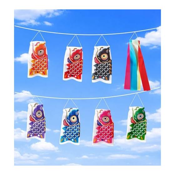 Carp streamer Carp streamer Mini carp streamer Five-colored streamer Seven-colored carp Mini carp Carp streamer Garden/Garden/Balcony/Indoor Boy
