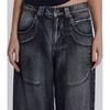 Women's Mid-waist Wing Pattern Printed Jeans, American Retro Style, Straight-leg Casual Pants for Hot Girls