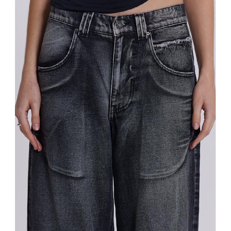 Women's Mid-waist Wing Pattern Printed Jeans, American Retro Style, Straight-leg Casual Pants for Hot Girls