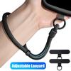 3in1 Universal Adjustable Mobile Phone Lanyard Wrist Strap Stainless Steel Patch Wrist Strap Tether Clip Anti-lost Phone Lanyard
