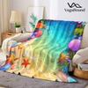 Tropical Beach Flannel Blanket Warm Soft Halloween Christmas Decorative Couch Warm Cozy All-Season Gift