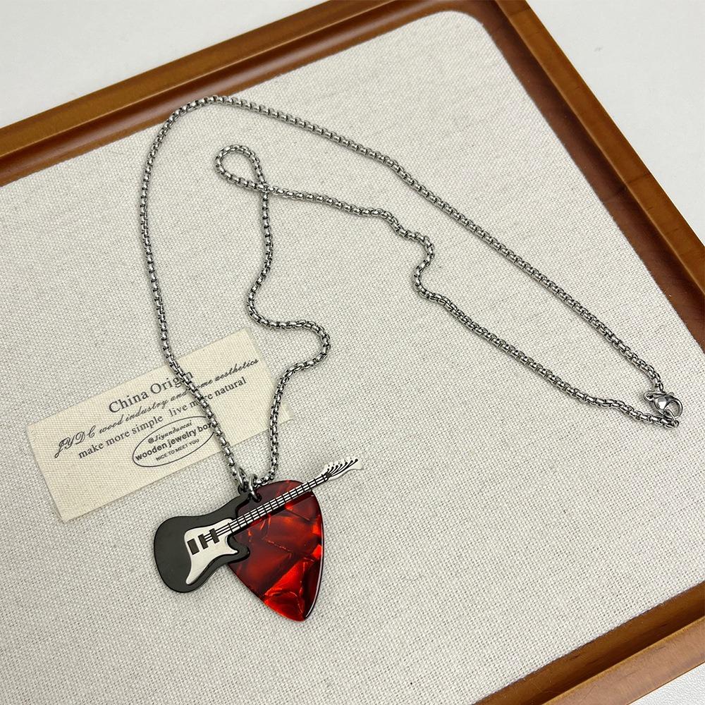 Titanium Steel Guitar Chain Choker Hip-hop Electric Guitar Sweater Chain Couple