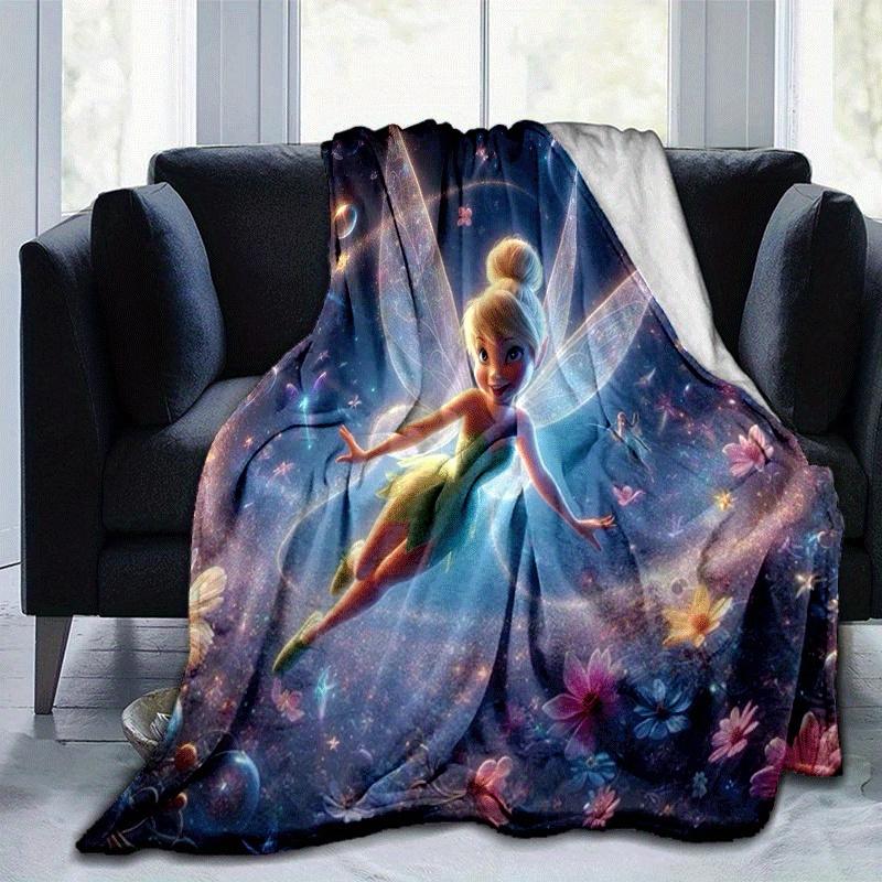 

1pc Tinker Bell Printing Blanket - Soft, All-Season Throw for Office Blanket, Car, Travel 80cmx120cm(31inx47in)