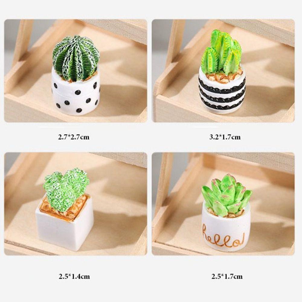 Mini Green Leaves Plant Pot Multistyles Bonsai Garden Home Model  Doll House Accessories