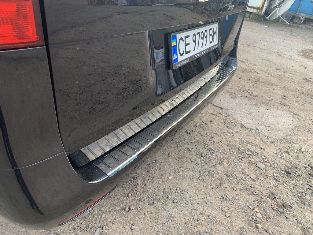 Накладка на задний бампер OmsaLine Черный Хром (нерж) для Mercedes Vito/V-class W447 2014- гг