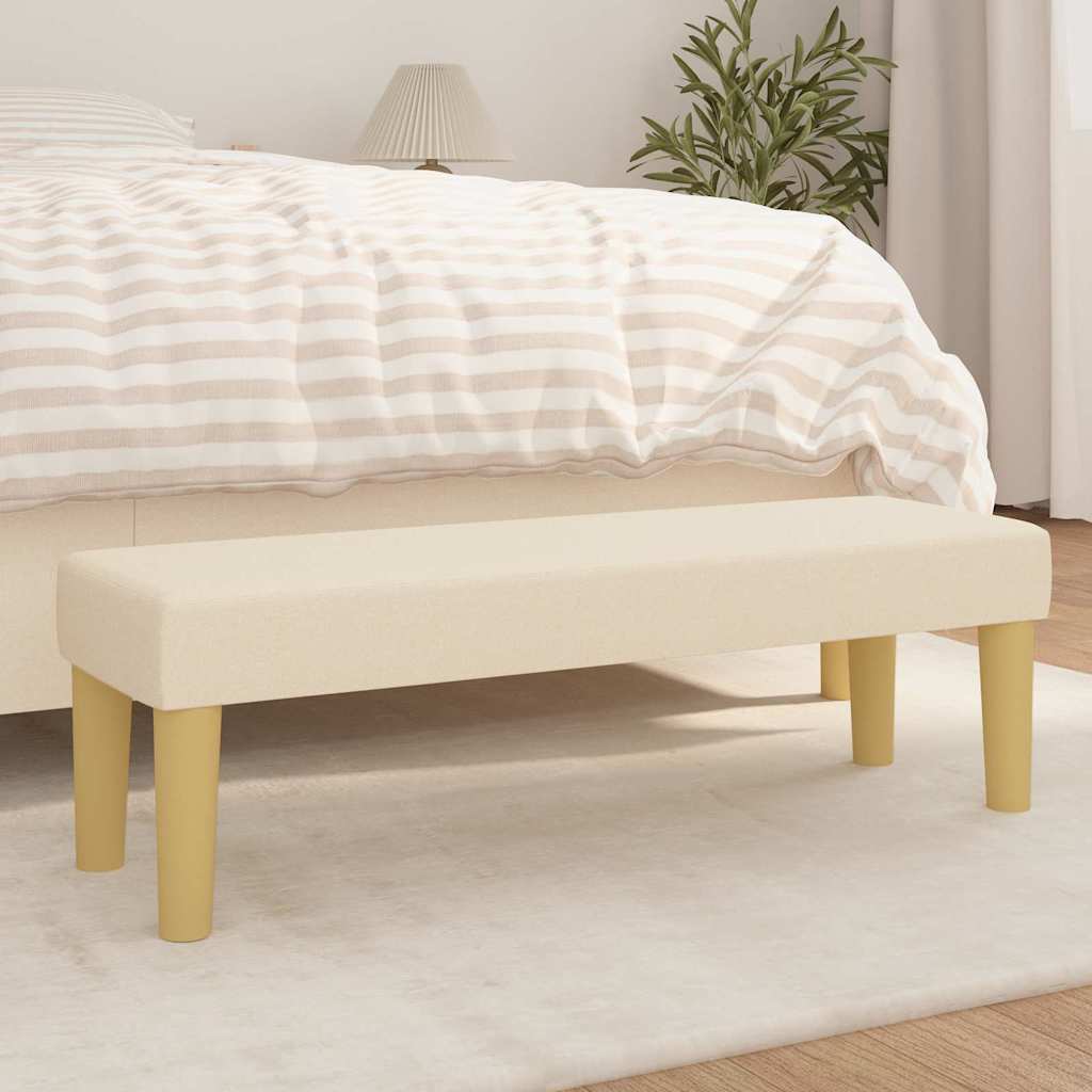Cream Fabric Bench 100 X 30 X 30 Cm