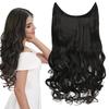 PRAVRAJYA Women Hair Extension Long Curly Black 18 To 20 Inches Hairpiece With 5 BB Clip/Hair Extension for Women Party/Halloween/Christmas