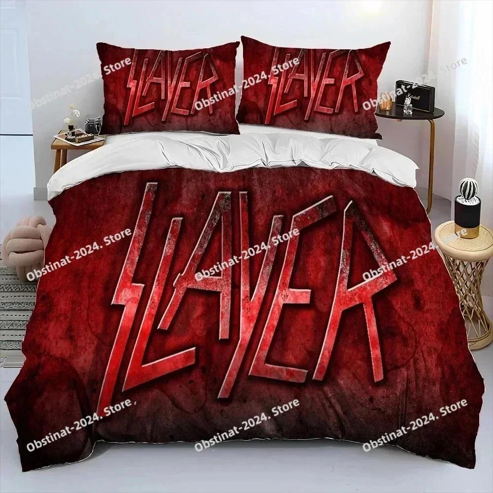 3D Slayer Heavy Metal Band Music Bedding Set Printed Single Comforter Quilt Bed Duvet Cover Pillow Case 3 Pieces Kids Adult Size