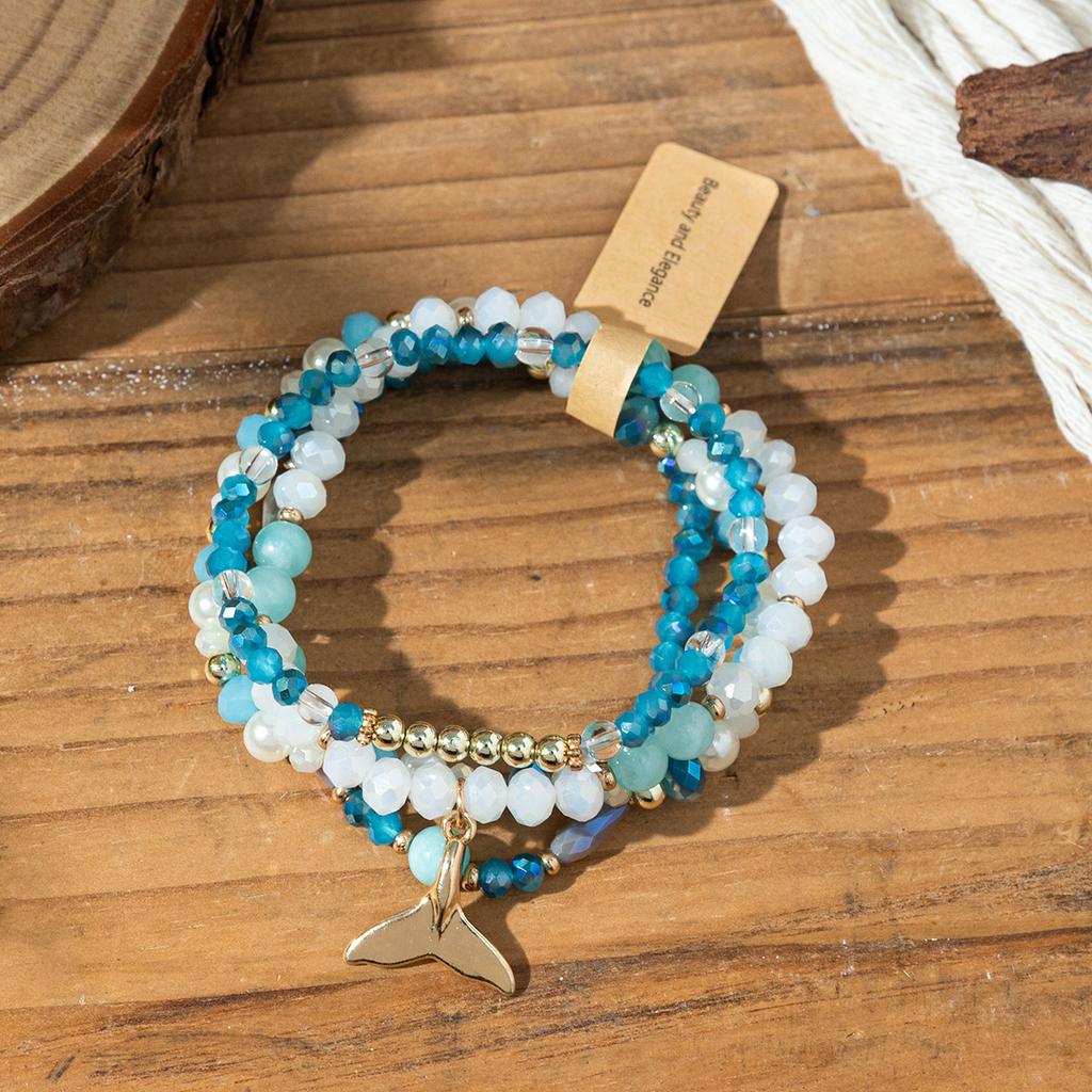 Boho Perlenarmband Instagram-inspiriert Nischenstil Farbblock-Stapelarmband-Set