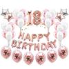 Happy Birthday Number Star Balloons Confettis Set Home Restaurant Party Decor