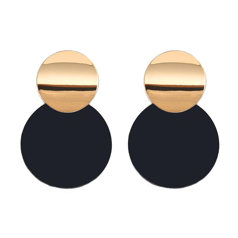 Fashion Statement Earrings Metal Round Geometric Earrings For Women Hanging Dangle Modern Jewelry Punk