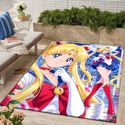 Sailor Moon Design Area Rug - Non-Slip, Soft & Cozy Floor Mat for Living Room, Bedroom, Office - Indoor/Outdoor Decorative Carpet