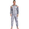 S-4XL Tuta da Sauna Sudorazione Uomo Manica Lunga Giacca con Cappuccio con Pantaloni a Vita Elastica PVC Allenamento Palestra Outfit