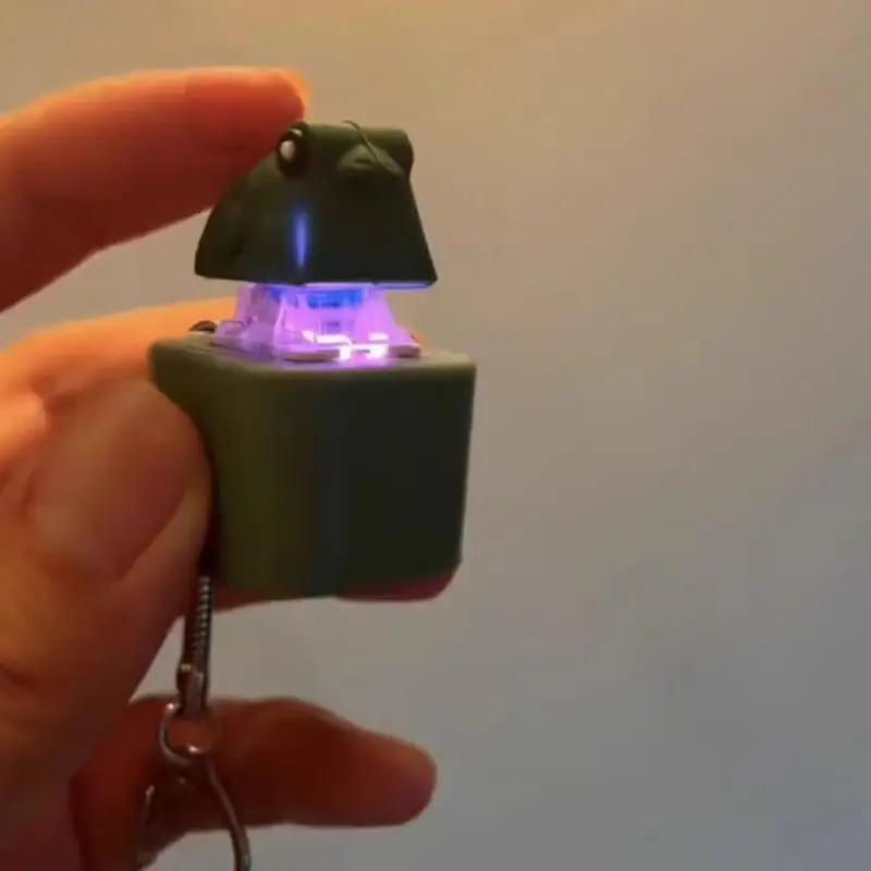 Lustiger Quakende Frosch Ente Schlüsselanhänger Wiederaufladbare Tastatur Fidget Klicker Sound Schlüsselanhänger Mit LED-Licht Zum Stressabbau