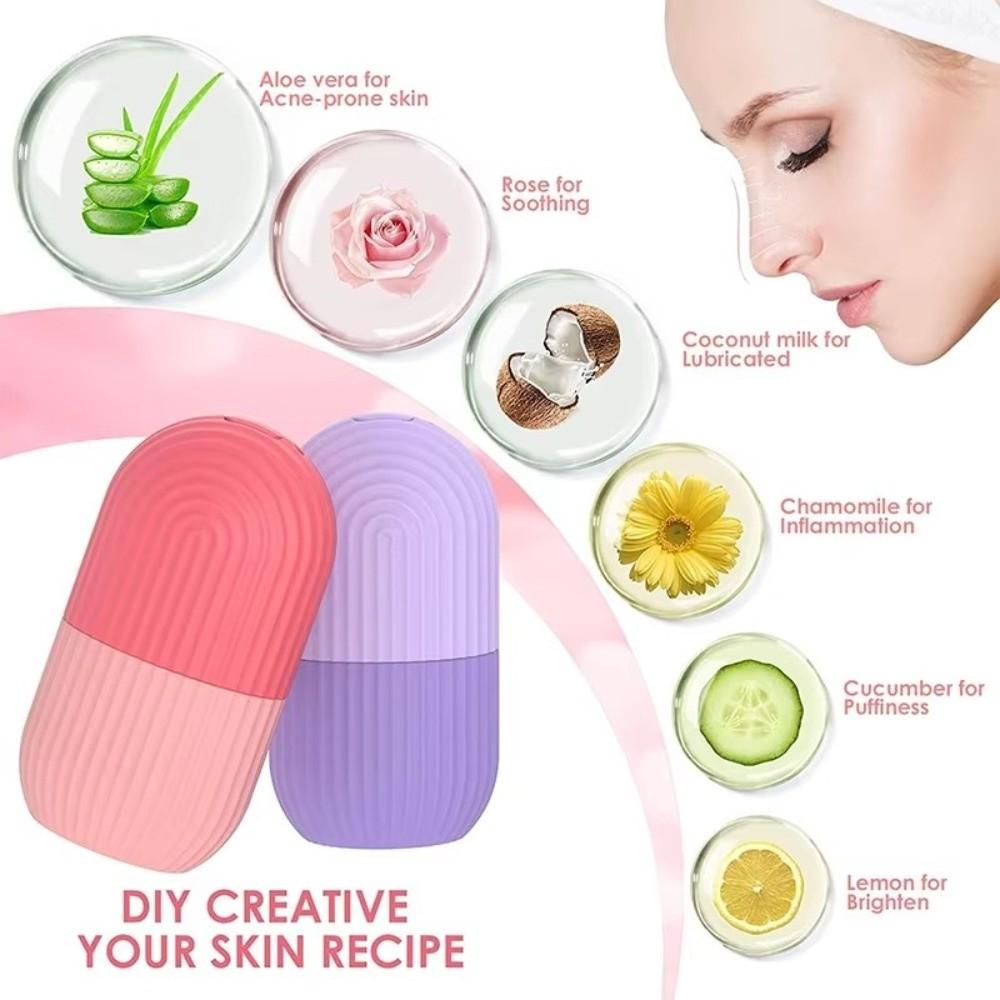 New Silicone Facial Ice Cube Mold Facial De-puffing DIY Facial Ice Roller Facial Ice Pack Device for Beauty and Skin Care