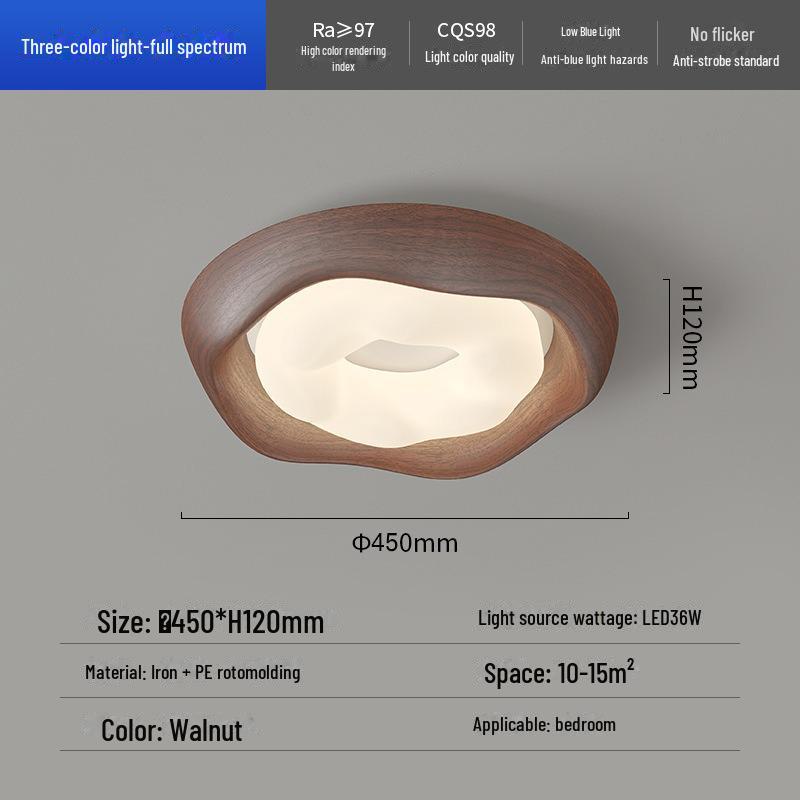 

Потолочный светильник Modern Cream 2024 года: Полный спектр, безопасный для глаз, для спальни и кабинета Walnut 45cm
