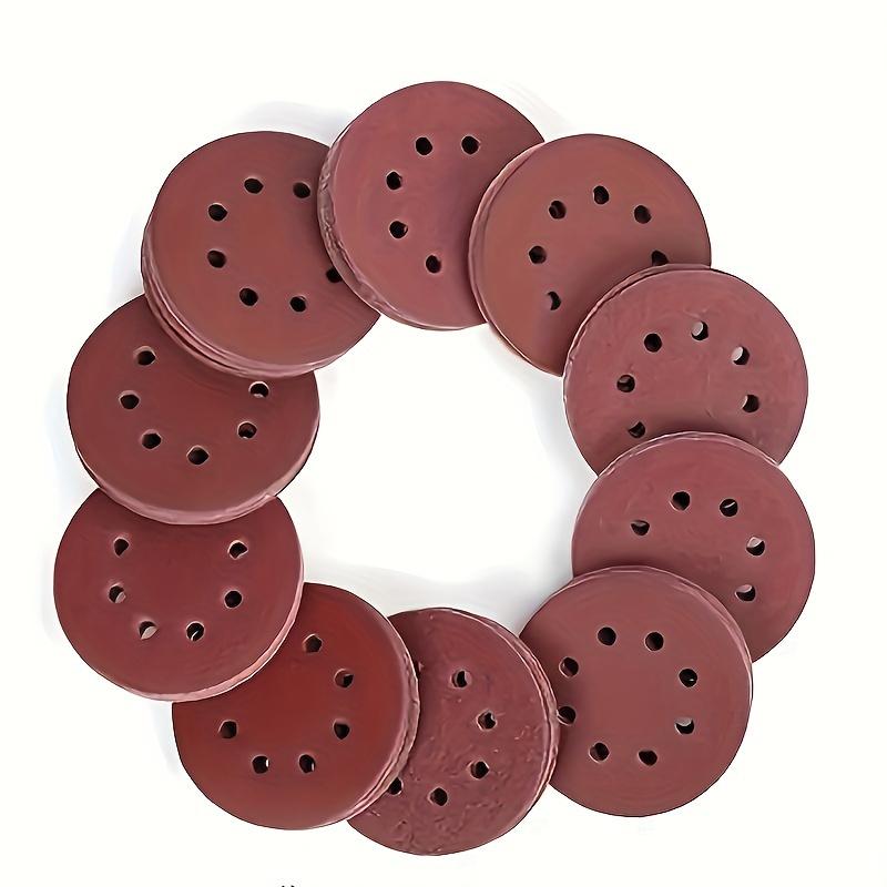 30PCS 5 inch (125mm) round sandpaper, 8-hole sanding sandpaper, 60/80/100 mesh, suitable for polishing