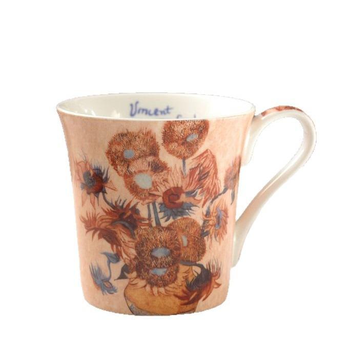 Van Gogh Bone China Mug: Creative Ceramic Cup with Famous European Painting - Personalized Gift