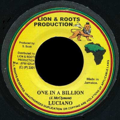 7inch Record LUCIANO - One In A Billion NONE Lion And Roots 2001 Jamaica Reggae, Ska & Dub Used