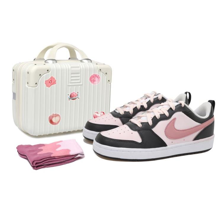 

Nike Court Borough Low 2 OKHR Low top Skateboard Shoes GS Black Pink BQ5448-104(Team-S-BOX) 35.5